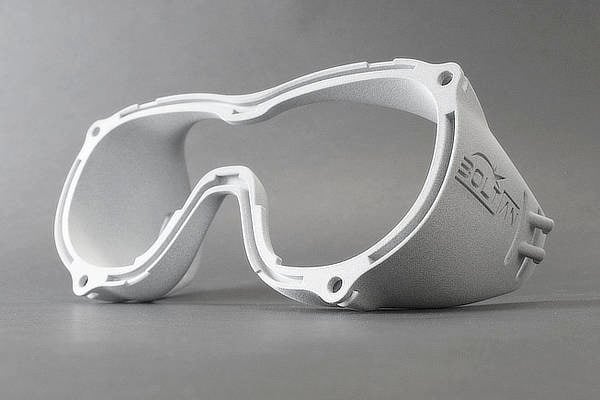 Googles designed by Boltian and 3D printed with HP Multi Jet Fusion 5210 on PA12 nylon. Finish- unrefined grey-1